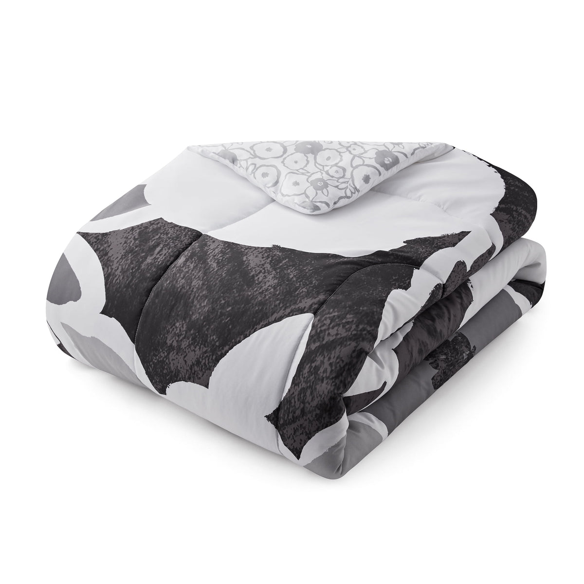 Velmora™ 10 Piece Black and White Floral Bed in a Bag Comforter Set with Sheets, King