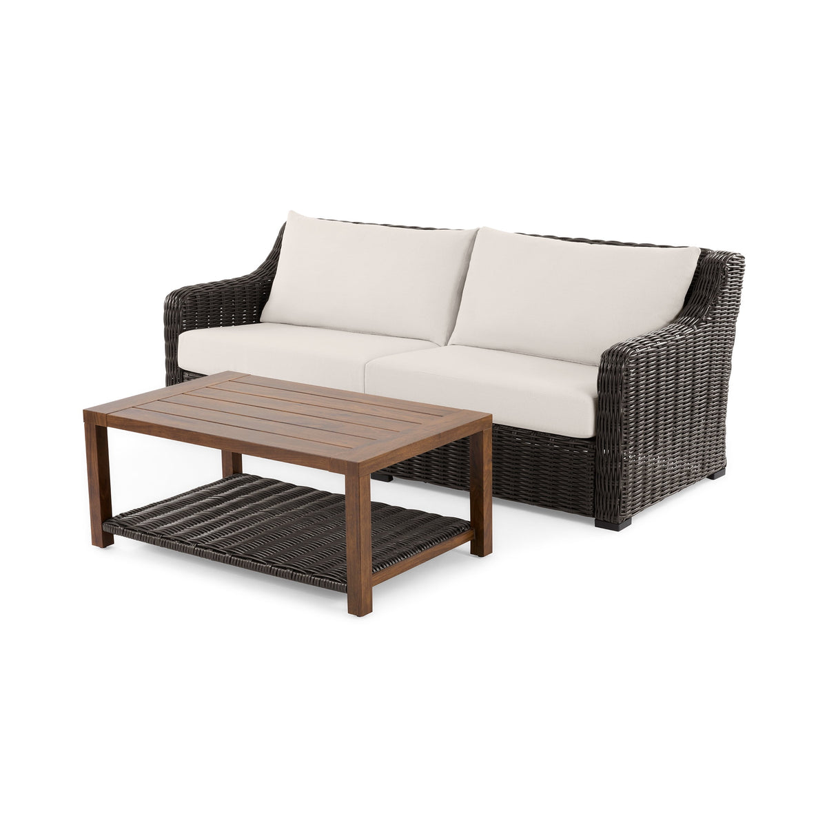 Velmora™ Bellamy Table, Dark Brown Wicker