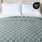 Velmora™ Diamond Gauze Quilt, Sage Green, Full/Queen