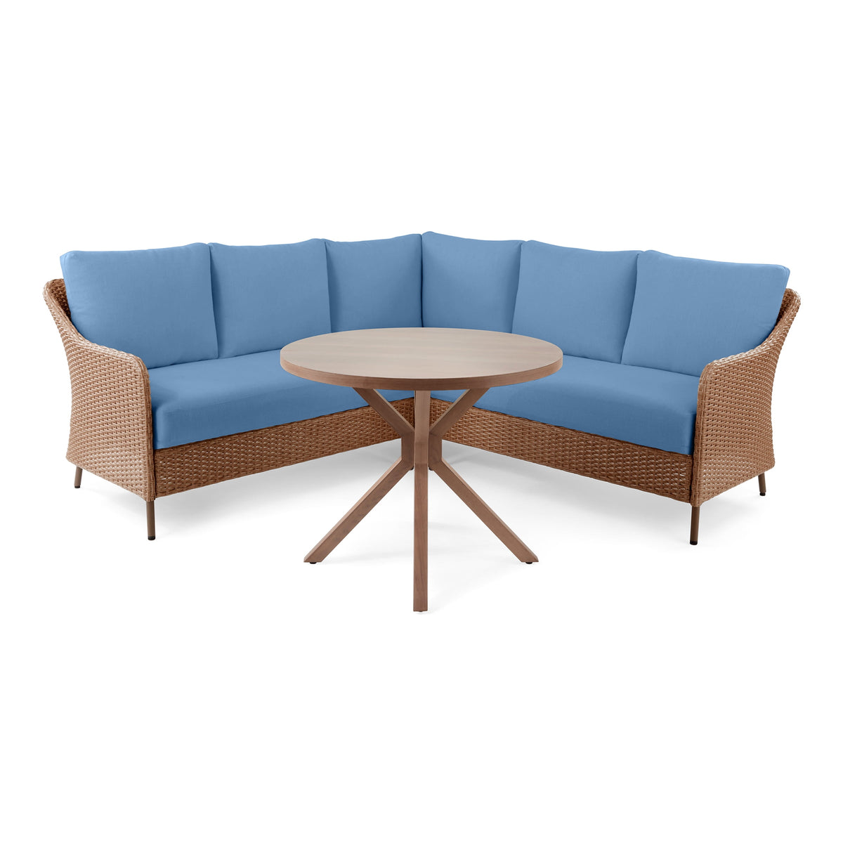 Velmora™ Chelsea Outdoor Patio 4-Piece Sectional Dining Set, Blue