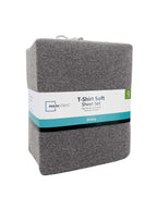 Velmora™ Cotton Rich Extra Soft Jersey Bed Sheet Set, Queen, Charcoal, 4 Pieces