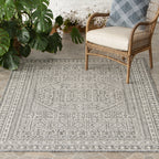 Velmora™ 8 ft 5 in x 13 ft Grey Medallion Outdoor Area Rug