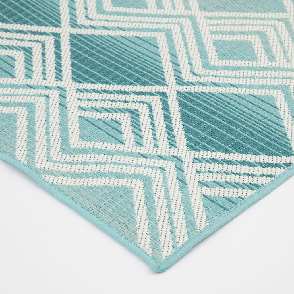 Velmora™ Aqua Geometric Outdoor Rug, 6 ft 6 in x 9 ft 6 in