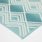Velmora™ Aqua Geometric Outdoor Rug, 6 ft 6 in x 9 ft 6 in