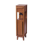 Velmora™ Greyson Slim Bathroom Storage Cabinet with Toilet Paper Holder, Walnut Finish