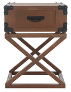 Velmora™ Dunstan Rustic Accent Table With Storage Drawer, Washed Natural Pine