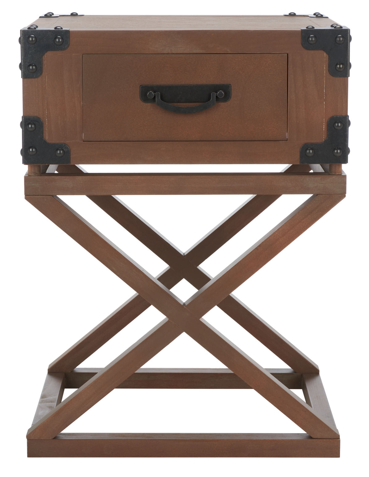 Velmora™ Dunstan Rustic Accent Table With Storage Drawer, Washed Natural Pine