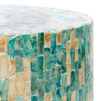 Velmora™ Presley Abstract Round Accent Table, Blue/Gold