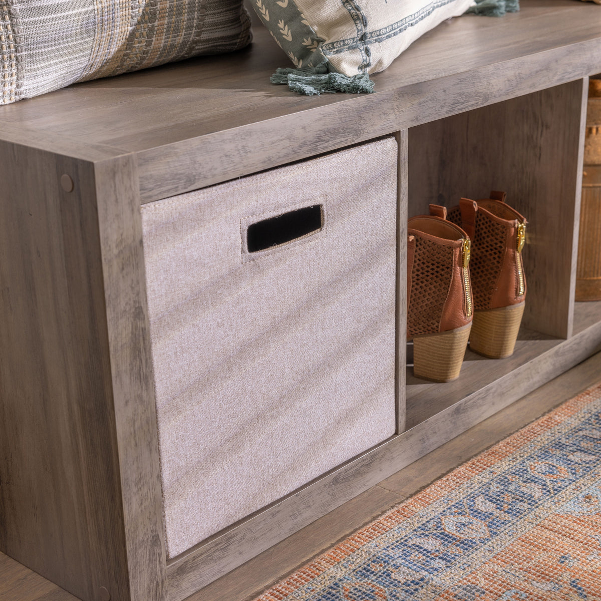 Velmora™ 3 Cube Storage Organizer, Rustic Gray