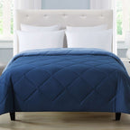 Velmora™ Reversible Microfiber Comforter, Navy, Full/Queen