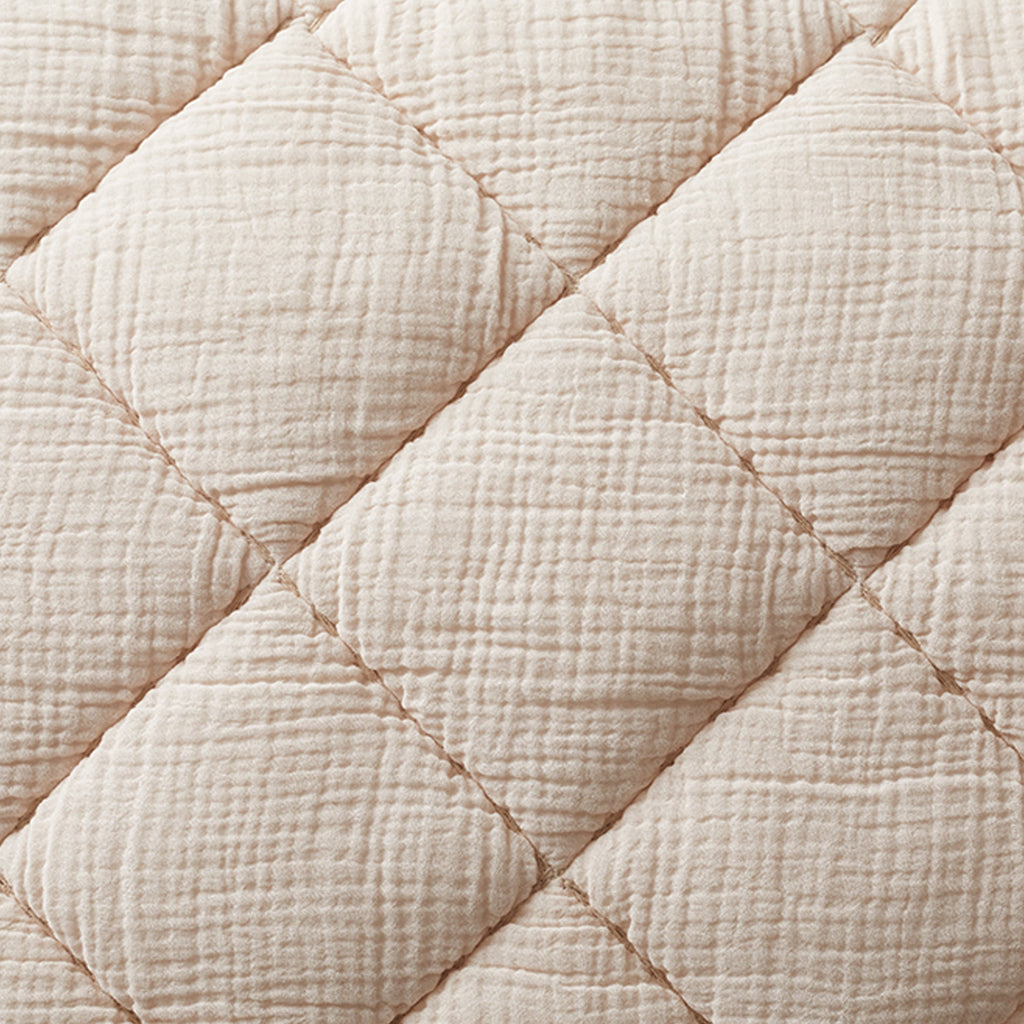 Velmora™ Papyrus Beige Diamond Cotton Gauze Quilt, King - Breathable Cotton Bedding