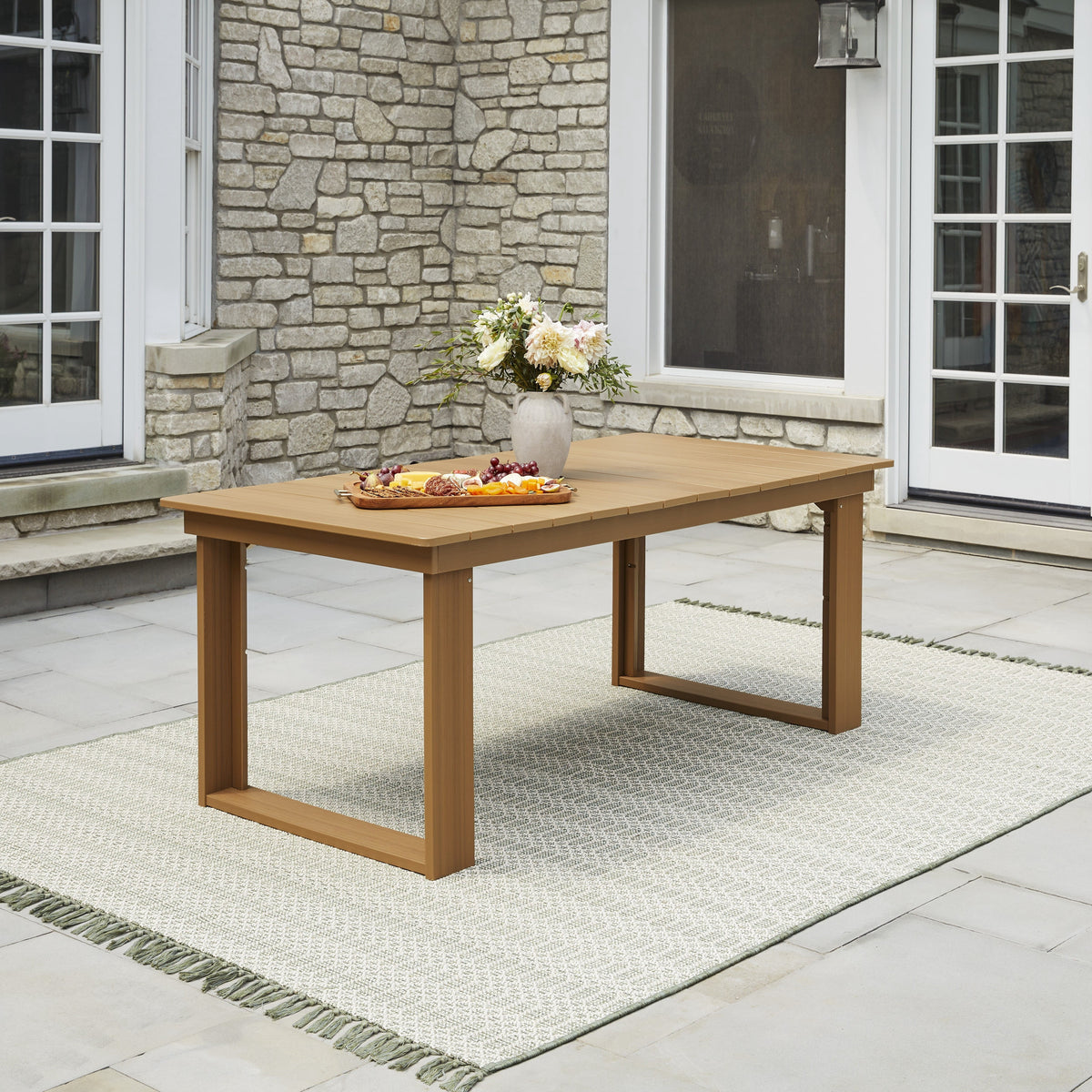 Velmora™ Ezra 7-Piece Outdoor HDPE Dining Set, Teak