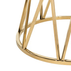 Velmora™ Couture Delsy Geometric Round Glass Top End Table, Gold