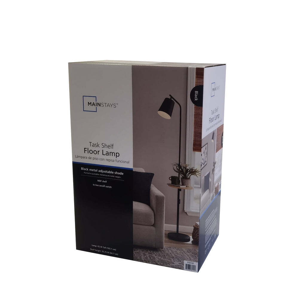 Velmora™ 65" Modern Adjustable Head Matte Black Floor Lamp with Black Conical