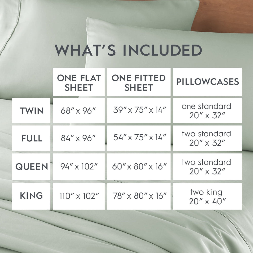 Velmora™ 4-Piece 300 Thread Count 100% Cotton Sateen Sheet Set, Soft Sea, Queen