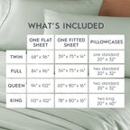 Velmora™ 4-Piece 300 Thread Count 100% Cotton Sateen Sheet Set, Soft Sea, Queen