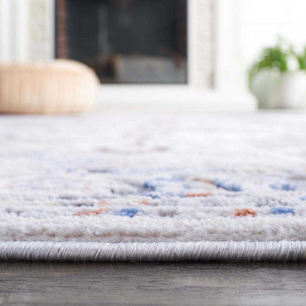 Velmora™ Neutral Multi Area Rug, 5 ft x 7 ft, Grey/Blue Rust