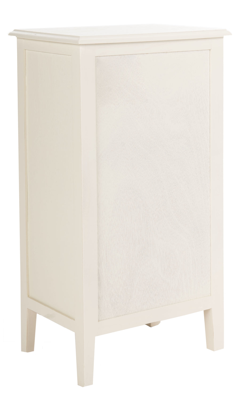 Velmora™ Everly Contemporary Side Table with Drawer and Two Baskets, Distressed White