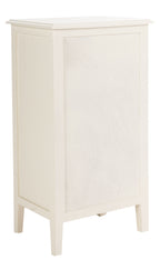 Velmora™ Everly Contemporary Side Table with Drawer and Two Baskets, Distressed White