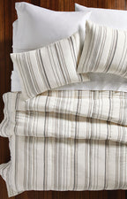 Velmora™ Ticking Stripe Cotton Quilt, Off-White, Full/Queen, All Ages