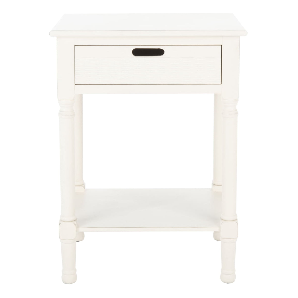 Velmora™ Landers Solid Glam 1 Drawer Accent Table, Distressed White