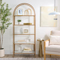 Velmora™ Nola Arch Bookcase, Gold Finish