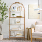 Velmora™ Nola Arch Bookcase, Gold Finish