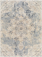 Velmora™ Abstract with Fringe 5'2" x 7' Area Rug for Living Room Bedroom Ivory
