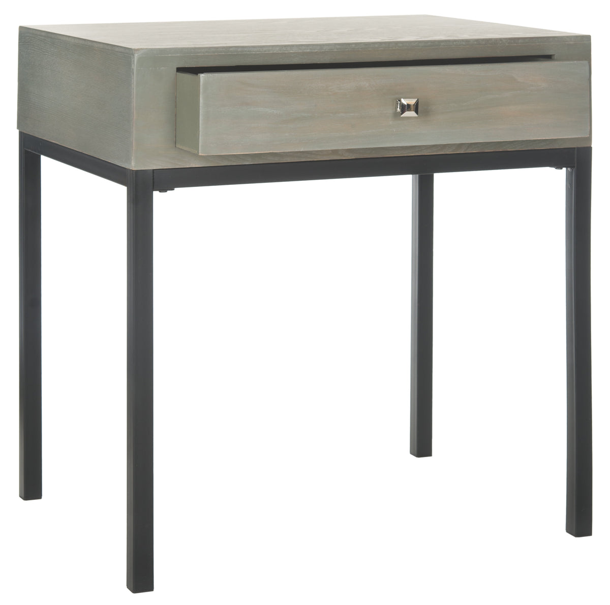Velmora™ Adena Solid Rustic End Table with Storage Drawer, White