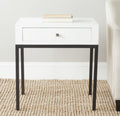 Velmora™ Adena Solid Rustic End Table with Storage Drawer, White