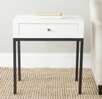 Velmora™ Adena Solid Rustic End Table with Storage Drawer, White