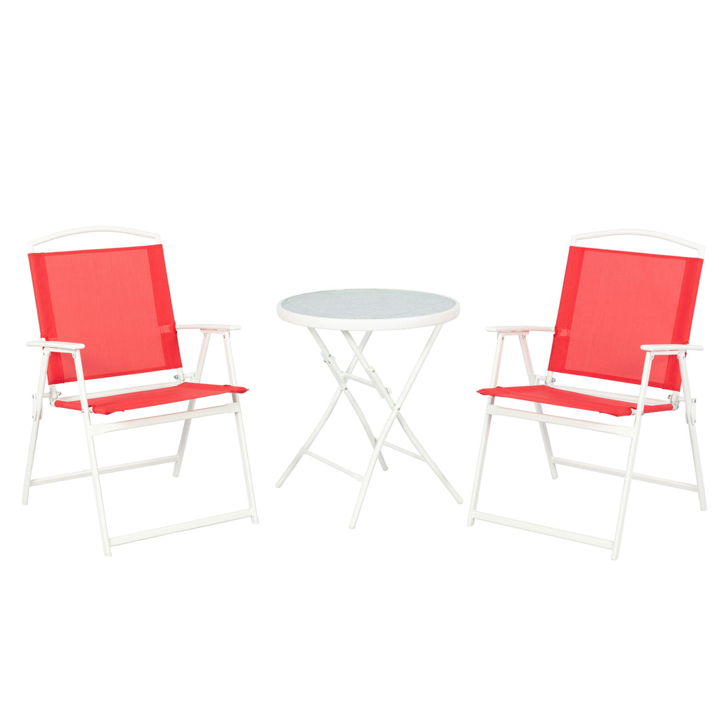 Velmora™ Albany Lane 3-Piece Outdoor Bistro Set, Red/White