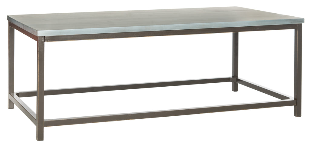 Velmora™ Alec Industrial Rustic Coffee Table, Distressed Black