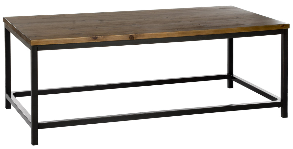 Velmora™ Alec Industrial Rustic Coffee Table, Distressed Black
