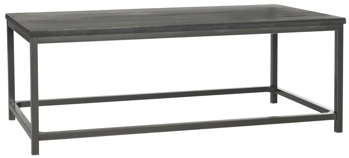 Velmora™ Alec Industrial Rustic Coffee Table, Distressed Black