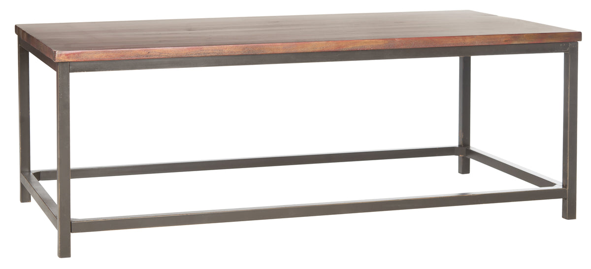 Velmora™ Alec Industrial Rustic Coffee Table, Distressed Black