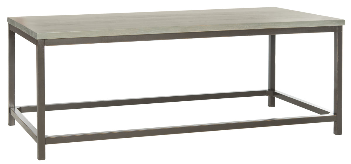 Velmora™ Alec Industrial Rustic Coffee Table, Distressed Black