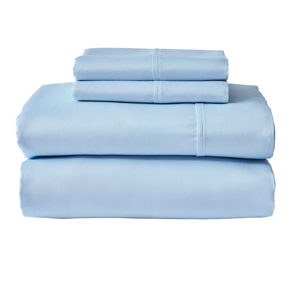 Velmora™ 4-Piece 300 Thread Count 100% Cotton Sateen Sheet Set, Soft Sea, Queen