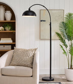 Velmora™ Black Finish Arch Dome Floor Lamp