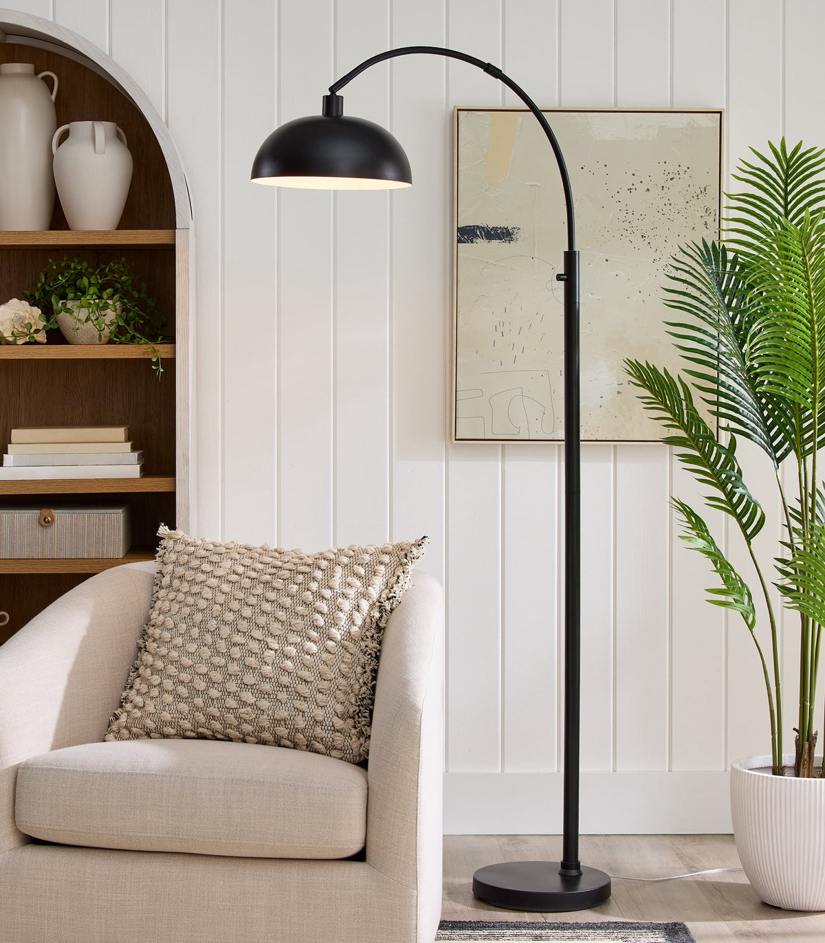 Velmora™ Black Finish Arch Dome Floor Lamp