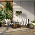 Velmora™ Aubrey 3-Piece Metal Outdoor Chat Set, White & Blue