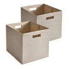 Velmora™ Fabric Cube Storage Bins, Natural, 2 Pack