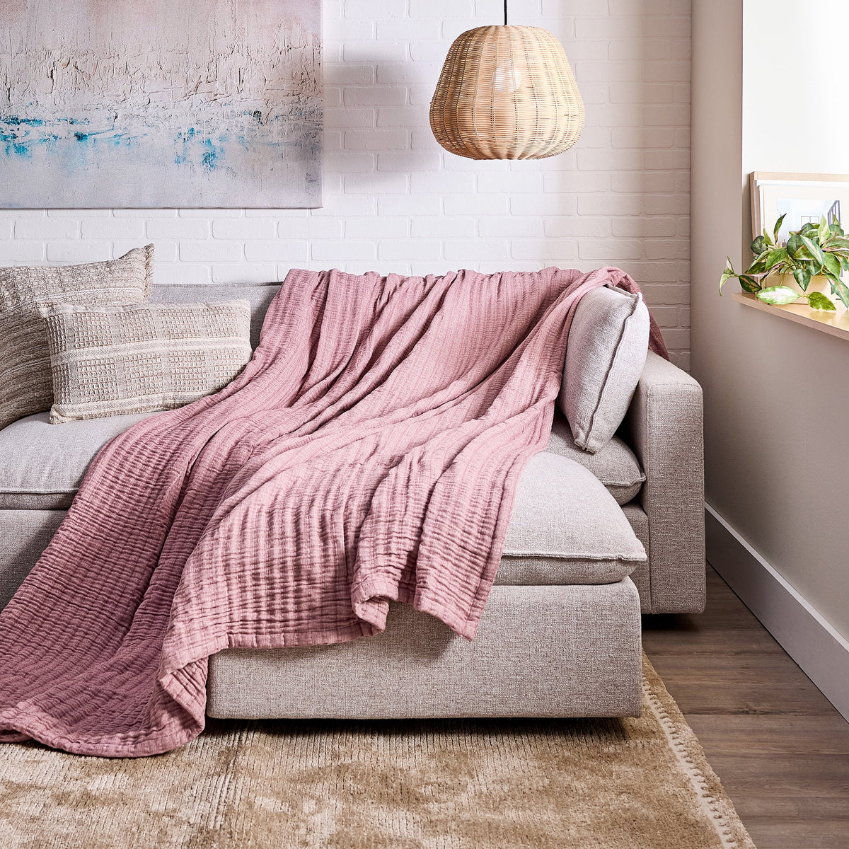 Velmora™ Chenille Gauze Bed Blanket, Violet Gem, King Size, 90 x 108 in