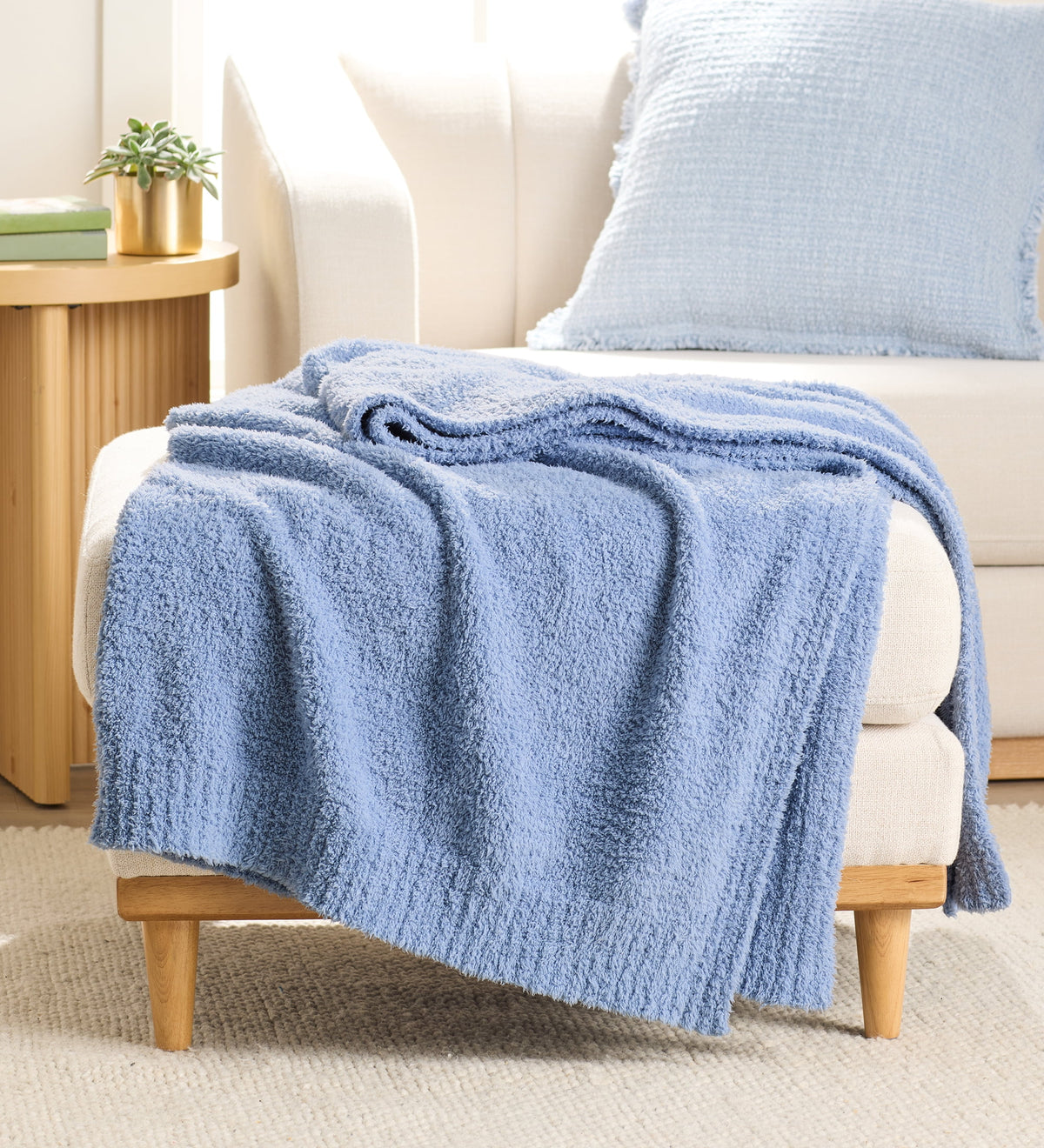 Velmora™ Cozy Knit Throw Blanket, Blue Silver, 50 x 72 in