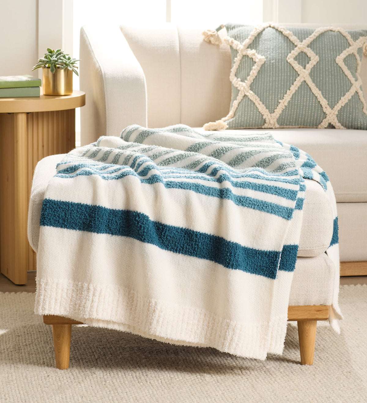Velmora™ Cozy Knit Throw Blanket, Blue Silver, 50 x 72 in