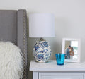 Velmora™ Floral Ceramic Lamp with Shade, 17"