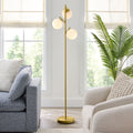 Velmora™ 3-Globe Freestanding Floor Lamp, 65 in, Frosted Glass Shades, Foot Switch