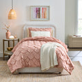 Velmora™ 3-Piece White Paisley Matelasse Comforter Set, Full/Queen - All-Season Bedding