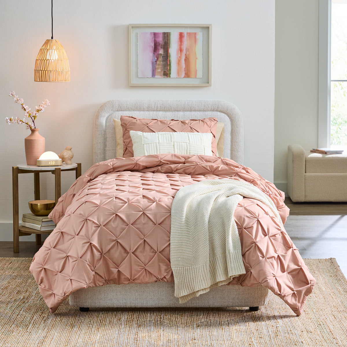 Velmora™ Full/Queen Comforter Set, All-Season, 3-Piece, Cream Gauze