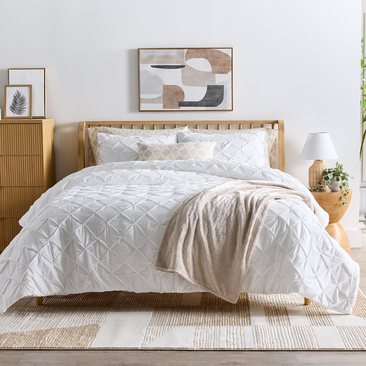 Velmora™ Full/Queen Comforter Set, All-Season, 3-Piece, Cream Gauze